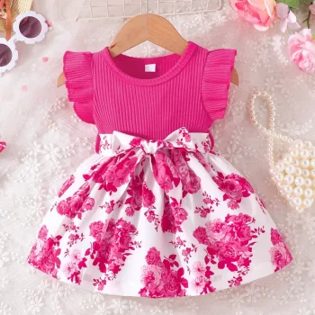 Vestido rosa para menina